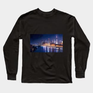 Night Cityscape Long Sleeve T-Shirt